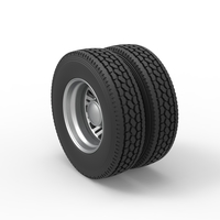 Rear custom wheel of semi truck Version 11 Scale 1:25 - Thumbnail 7