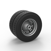 Rear custom wheel of semi truck Version 11 Scale 1:25 - Thumbnail 8