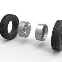 Rear custom wheel of semi truck Version 11 Scale 1:25 - Thumbnail 9