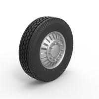 Front custom wheel of semi truck Version 12 Scale 1:25 - Thumbnail 2