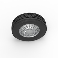 Front custom wheel of semi truck Version 12 Scale 1:25 - Thumbnail 6