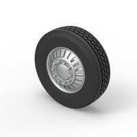 Front custom wheel of semi truck Version 12 Scale 1:25 - Thumbnail 7
