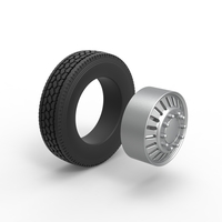 Front custom wheel of semi truck Version 12 Scale 1:25 - Thumbnail 9