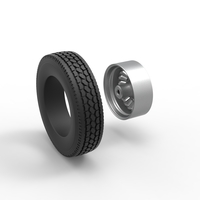 Front custom wheel of semi truck Version 12 Scale 1:25 - Thumbnail 10