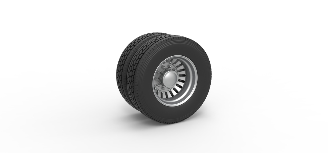 Rear custom wheel of semi truck Version 12 Scale 1:25 3D Print 520861