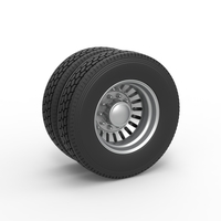 Rear custom wheel of semi truck Version 12 Scale 1:25 - Thumbnail 1