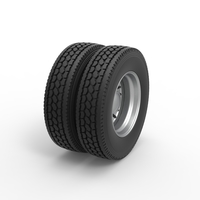 Rear custom wheel of semi truck Version 12 Scale 1:25 - Thumbnail 2