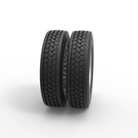 Rear custom wheel of semi truck Version 12 Scale 1:25 - Thumbnail 3