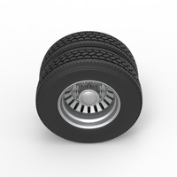 Rear custom wheel of semi truck Version 12 Scale 1:25 - Thumbnail 6