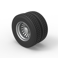 Rear custom wheel of semi truck Version 12 Scale 1:25 - Thumbnail 7