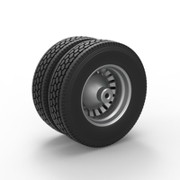 Rear custom wheel of semi truck Version 12 Scale 1:25 - Thumbnail 8