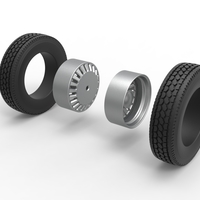 Rear custom wheel of semi truck Version 12 Scale 1:25 - Thumbnail 9