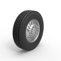 Front custom wheel of semi truck Version 13 Scale 1:25 - Thumbnail 2