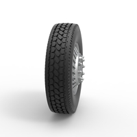 Front custom wheel of semi truck Version 13 Scale 1:25 - Thumbnail 3