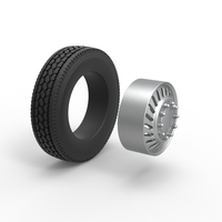 Front custom wheel of semi truck Version 13 Scale 1:25 - Thumbnail 9