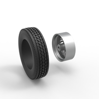 Front custom wheel of semi truck Version 13 Scale 1:25 - Thumbnail 10