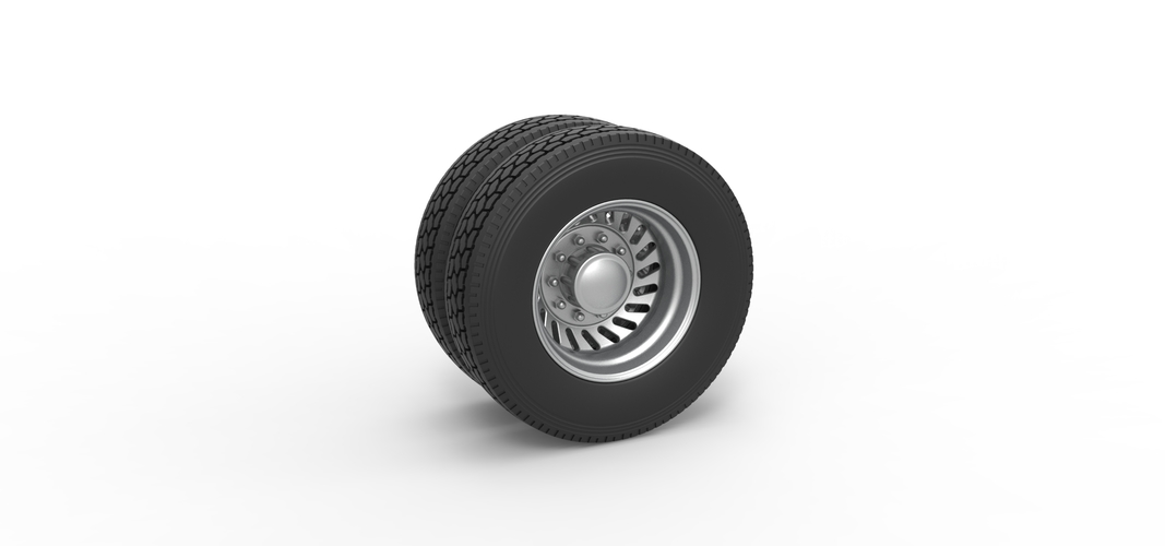 Rear custom wheel of semi truck Version 13 Scale 1:25 3D Print 520887