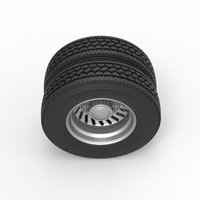 Rear custom wheel of semi truck Version 13 Scale 1:25 - Thumbnail 6