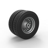 Rear custom wheel of semi truck Version 13 Scale 1:25 - Thumbnail 8