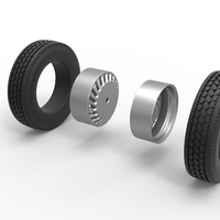 Rear custom wheel of semi truck Version 13 Scale 1:25 - Thumbnail 9