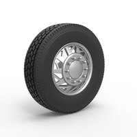 Front custom wheel of semi truck Version 14 Scale 1:25 - Thumbnail 2