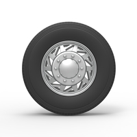 Front custom wheel of semi truck Version 14 Scale 1:25 - Thumbnail 5