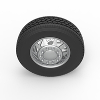 Front custom wheel of semi truck Version 14 Scale 1:25 - Thumbnail 6