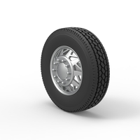 Front custom wheel of semi truck Version 14 Scale 1:25 - Thumbnail 7