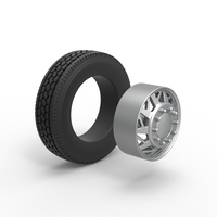 Front custom wheel of semi truck Version 14 Scale 1:25 - Thumbnail 9