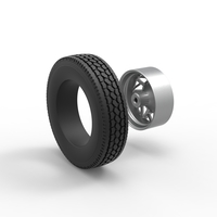 Front custom wheel of semi truck Version 14 Scale 1:25 - Thumbnail 10