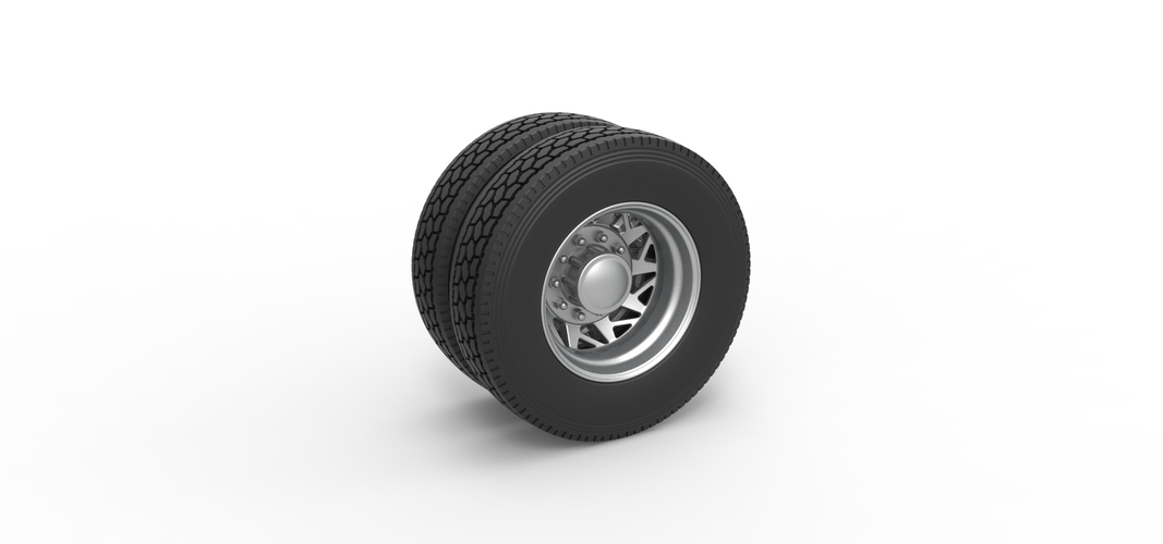 Rear custom wheel of semi truck Version 14 Scale 1:25 3D Print 520916