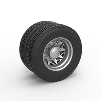 Small Rear custom wheel of semi truck Version 14 Scale 1:25 3D Printing 520916