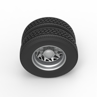 Rear custom wheel of semi truck Version 14 Scale 1:25 - Thumbnail 6