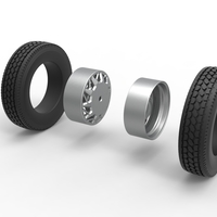 Rear custom wheel of semi truck Version 14 Scale 1:25 - Thumbnail 9