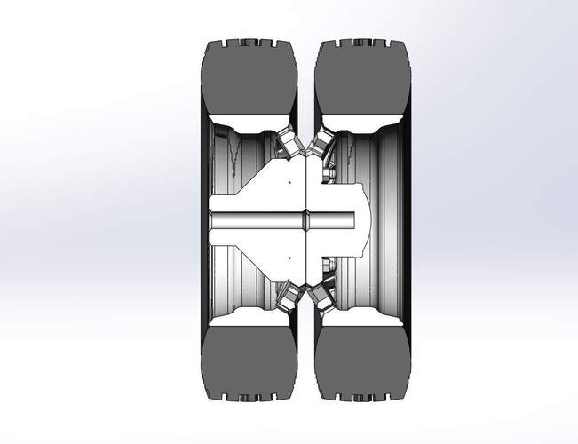 Rear custom wheel of semi truck Version 14 Scale 1:25 3D Print 520926