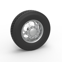 Front custom wheel of semi truck Version 15 Scale 1:25 - Thumbnail 1