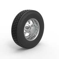 Front custom wheel of semi truck Version 15 Scale 1:25 - Thumbnail 2