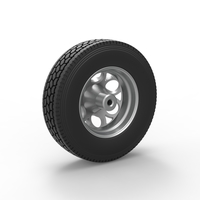 Front custom wheel of semi truck Version 15 Scale 1:25 - Thumbnail 8