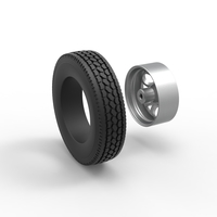 Front custom wheel of semi truck Version 15 Scale 1:25 - Thumbnail 10