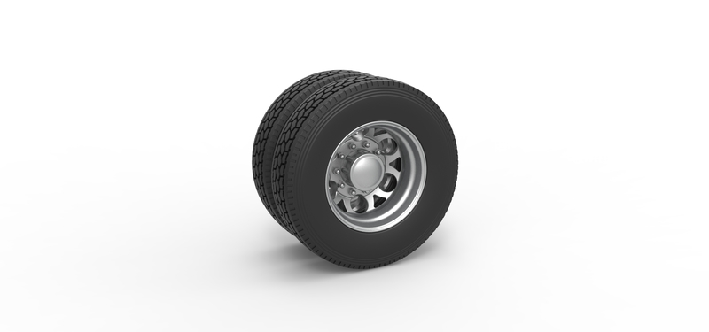 Rear custom wheel of semi truck Version 15 Scale 1:25
