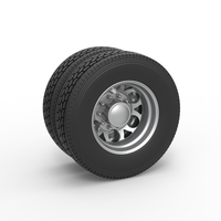 Small Rear custom wheel of semi truck Version 15 Scale 1:25 3D Printing 520942