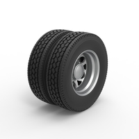 Rear custom wheel of semi truck Version 15 Scale 1:25 - Thumbnail 2