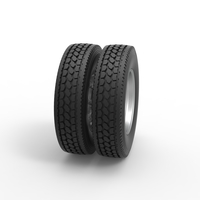 Rear custom wheel of semi truck Version 15 Scale 1:25 - Thumbnail 3