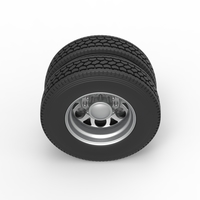 Rear custom wheel of semi truck Version 15 Scale 1:25 - Thumbnail 6