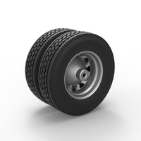 Rear custom wheel of semi truck Version 15 Scale 1:25 - Thumbnail 8