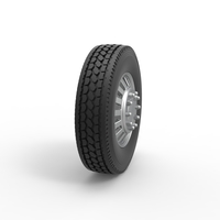 Front custom wheel of semi truck Version 16 Scale 1:25 - Thumbnail 3