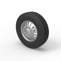 Front custom wheel of semi truck Version 16 Scale 1:25 - Thumbnail 7