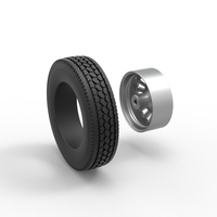 Front custom wheel of semi truck Version 16 Scale 1:25 - Thumbnail 10