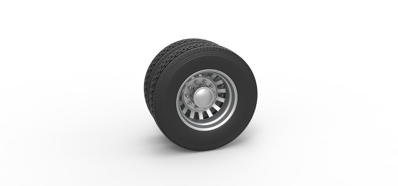 Rear custom wheel of semi truck Version 16 Scale 1:25