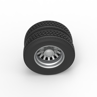 Rear custom wheel of semi truck Version 16 Scale 1:25 - Thumbnail 5